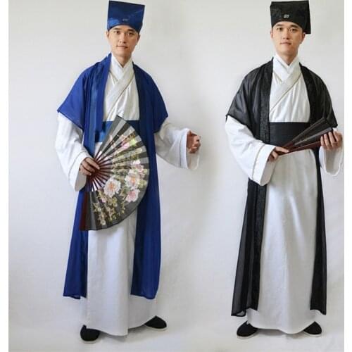 Chinese Traditional Folk Dance Costume Man Han Fu Dress Female Han Dynasty Robe Clothing Male Teacher Cosplay Tang Suit