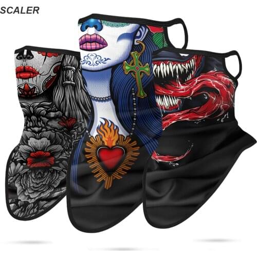 3D Motorcycle Face Masks Triangle Scarf Comics Movie Bandana Headband Halloween Mask Venom Neck Buffs Windproof Face Shield Mask
