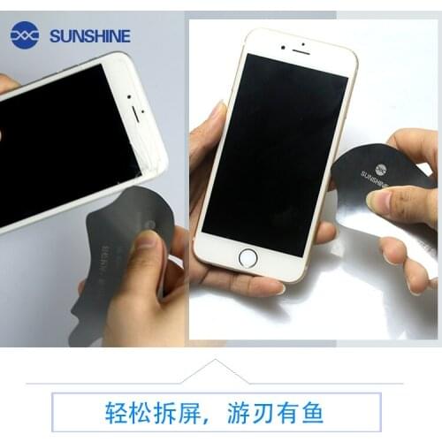 Sunshine SS-028A Ultra-thin Stainless Steel Card For Mobile Phone Pry Opening Middle Frame Disassemble Case Separating Card