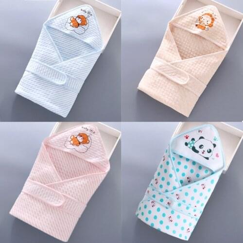 Spring Autumn Baby Bedding Blanket Infant Swaddle Wrap Cotton Sleepsack for Newborns Cartoon Baby Swaddling Blanket 80*80cm
