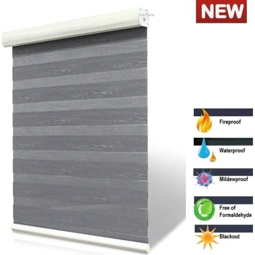 Top Quality Zebra Roller Shades Dual Blinds Custom Made Manual or Electric Two Layers Fabric ASCTB1 Fireproof Waterproof