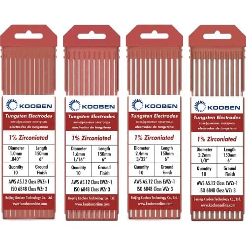 WZ3 Tungsten Electrodes 1.0 1.6 2.4 3.2mm Brown Tig Welding Tungsten Electrodes