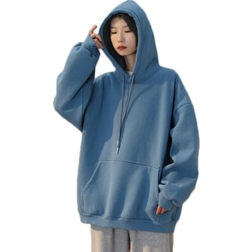 WSYORE Loose Wild Couple Outfit Spring and Autumn Casual Large Size S-3XL Women Hoodies Streetwear Hooded Sweatshirts NS2870