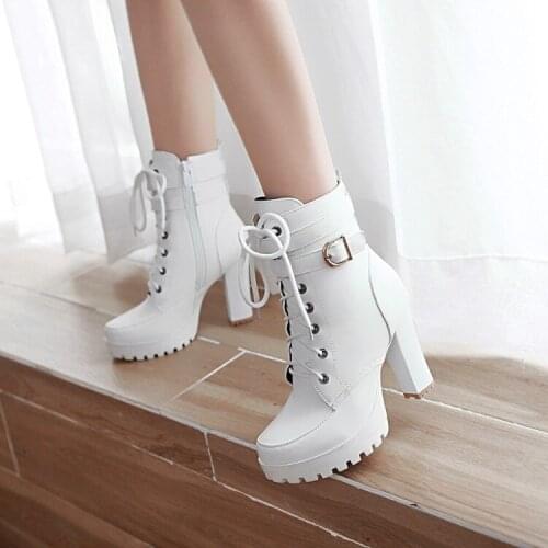 2020 Winter Super Thick Bottom Fashion Boots Sexy High-heeled Womens Boots Nightclubs Warm Thick Boot Large size34-43