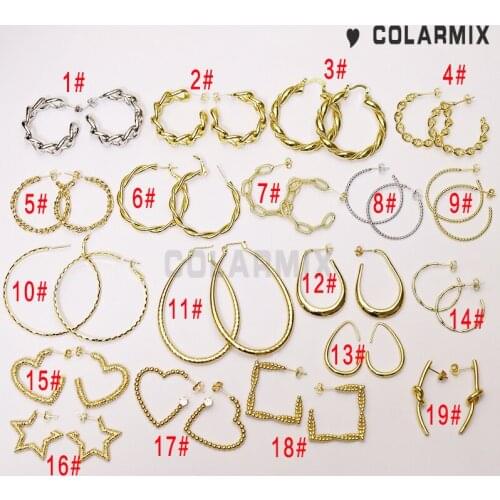 10 Pair sMulti kinds Hoop earrings multi choice gold filled hoop fashion dangle earrings for women 51071