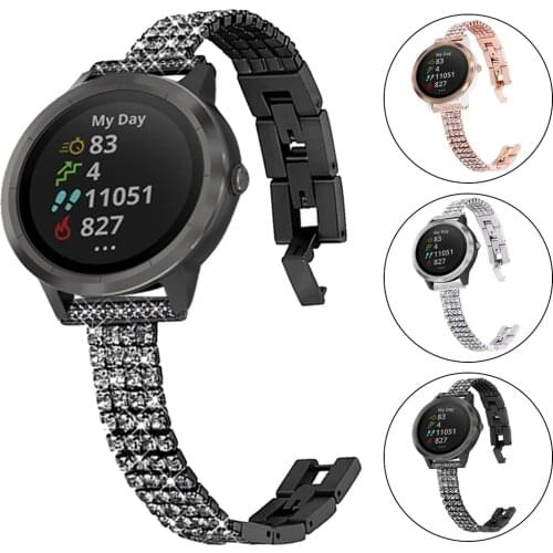 Womens Diamond Strap for Garmin Vivoactive 4 3 Watch Wrist Band for Vivomove HR Garmin Move/Active Watch Watchband 20mm 22mm