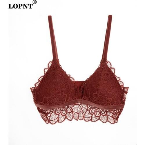 Lopnt New Womens Silk Bra French Triangle Cup Bralette Comfortable Wire Free Brassiere Push Up Bra For Women Fashion Sexy Bra