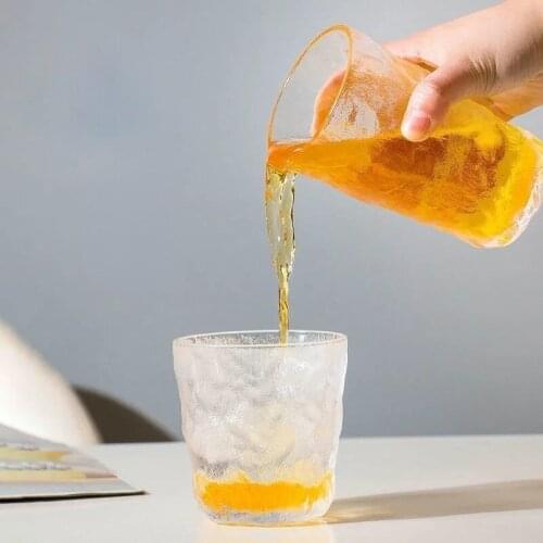 1pcs with Thick Glass Ice Cup Nordic Ins Contracted Wind High Level Red Wine Cup Ice Grain Glass Coffee Cup Appearance