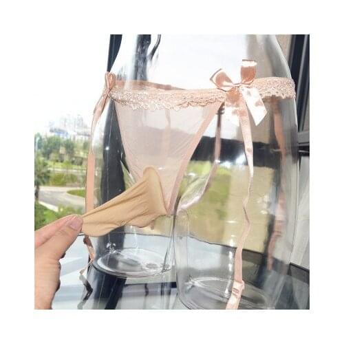 2018 hont Mens Lingerie Shiny Stretchy Sissy thong Underwear Gay Male Panties Lace sexy thong jockstrap tanga hombre