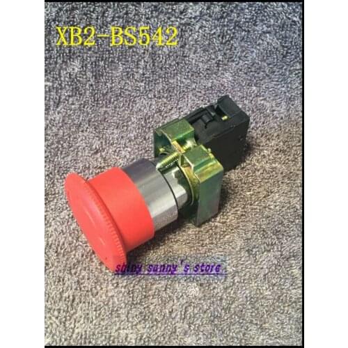 4Pcs/Lot XB2-BS542 Red Turn to Release 1 N/C Turn Reset Emergency Stop Push Button Switch Brand New