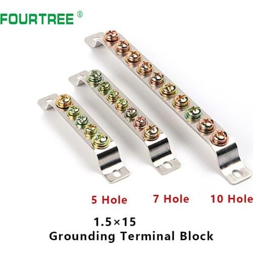 5/7/10Hole Land Row 1.5*15 Grounding Terminal Block Distribution Box Cable Lug Bridge Design