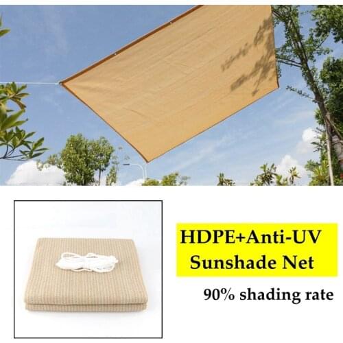 90% shading Rate Beige Sunshade Net Hi-Quality Anti-UV Garden Fence Net Succulent Plants Shading Net Balcony Sunshade Sails