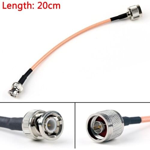 Artudatech 5PCS 20cm/50cm RG142 Cable BNC Male Plug To N Male Straight Crimp Coax Pigtail 20in Connector Parts