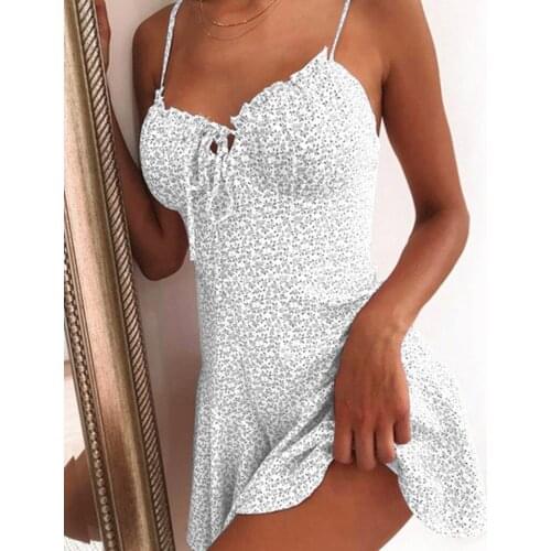 White Dress Womens Summer Floral Print Color Block Sleeveless Dress A-Line Maxi Mini Sundress Party Dresses 2021 kleider damen