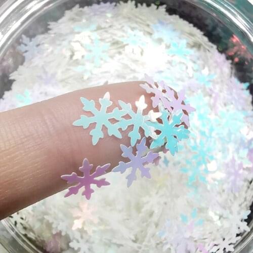 Ultra-thin Glitter Big Snowflake Sequin 8mm Laser 3D Nail Holographic Paillettes PET Loose Sequins DIY Nail Art Decorations 8g