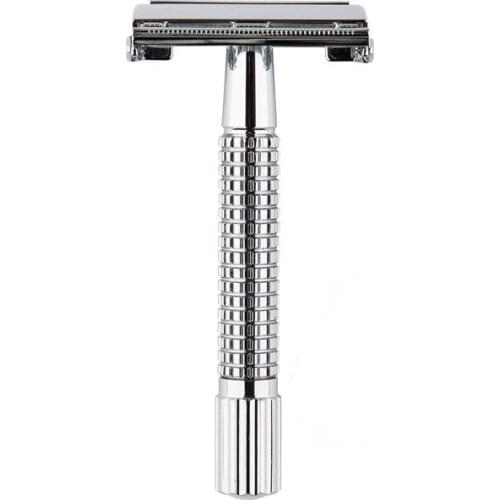 1 Razor 10 Blades Double Edge Razors Safety Razor Copper Chrome Classic Mens Manual Butterfly Portable Travel Shaver