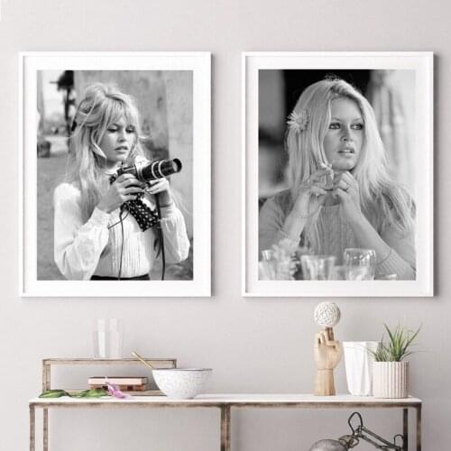 Black and white living room decorative painting Nordic Ins Cuadro fresco wall picture canvas printing poster Girl photographs