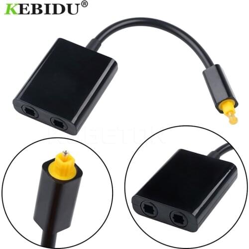 Kebidu Digital Toslink Optical Fiber Audio Splitter 1 To 2 Female Adapter Mini USB Audio Cable Newest For CD DVD Player