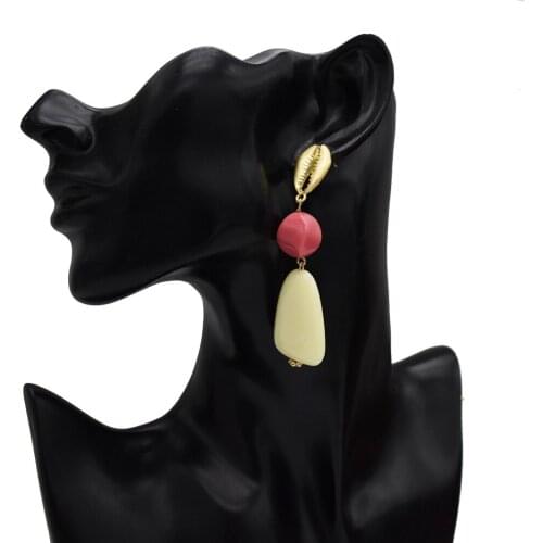 Designer Earring For Women Luxury Long Acrylic Dangle Earring Beach Statement Shell Geometric Drop Earrings Fashion Jewelry 2020