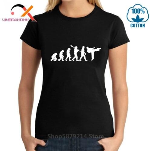 Funny Evolution Karate Fighter T Shirt woman Karate Kid Cobra Kai Tees Trendy Short Sleeves Cotton Judo Kungfu Tshirt Camisetas