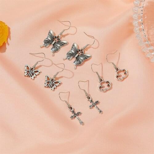 Wholesale Best Selling Halloween Cloud Butterfly Earrings Cool Dark Cross Retro Ear Pendant Female Wholesale