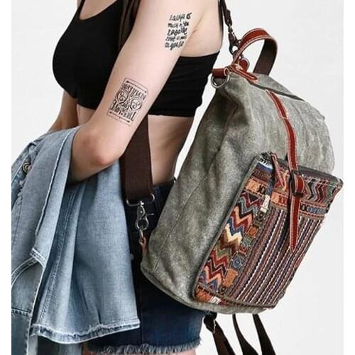 Backpacks Bag For Women 2020 Canvas Vintage Backpacks For School Teenagers Girls Embroidery Fabric Ethnic Bags