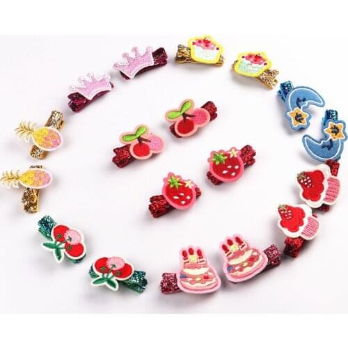 Korea Cotton Crown Cartoon Crystal Dolls Hair Accessories Little Girls Hair Clip Flower Shiny Hairpins Barrettes Hairgrips