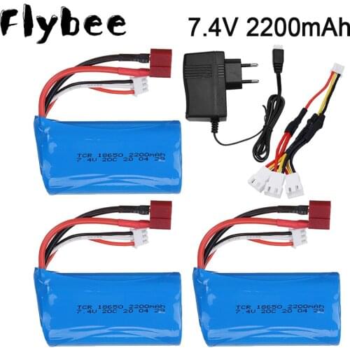 7.4V 2200mAh 18650 Lipo Batery for remote control helicopter toys parts wholesale 7.4 V 2200 mAH Lipo battery T Plug RC model