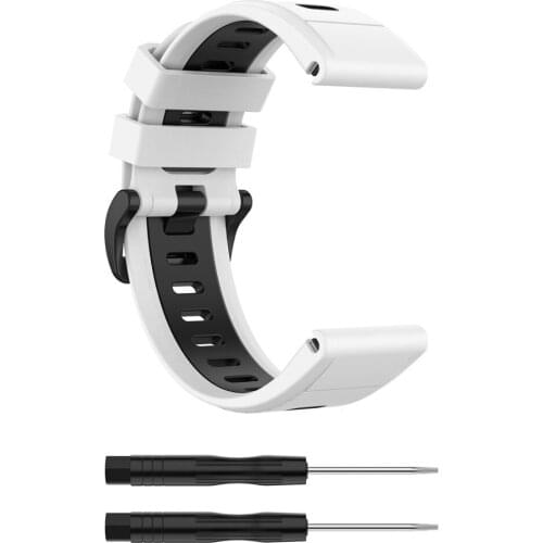 Fashion Breathable Silicone Watchbands For Garmin Fenix 6X/6 Pro 3HR/5X Plus Quick Fit Strap Two Color Replacement Watch Band