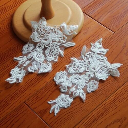 New Design Cotton Embroidery Wedding Dress Veil Lace Patch Appliques