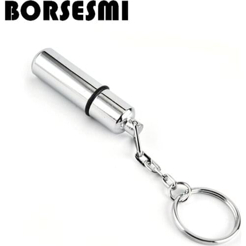 Hot sale stainless steel cigar punch cutter with Keyring portable metal cigar borer travel smoking tool accessories