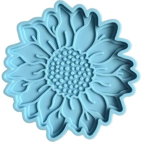 Sun Flower Coaster Epoxy Resin Mold Sunflower Cup Mat Silicone Mould DIY Crafts Ornaments Home Decorations Casting Tools