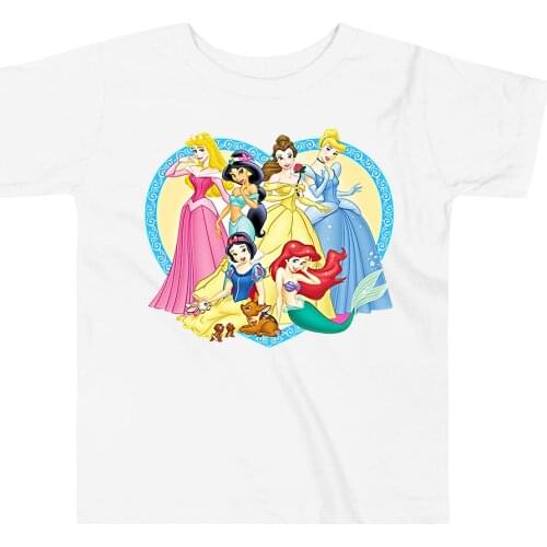 Princess Squad Shirt Alice In The Wonderland Little Mermaid Tshirt Cute Cartoon Graphic Tee Kawaii Girls Boys Top Kids Clothes
