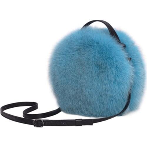 Luxury Autumn And Winter Women Shoulder Bag Fox hair Fashion Lady Round Bag Soft 2019 Youth Ladies Crossbody Bag female