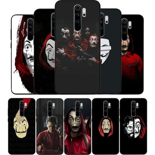 La casa de papel Money Heist black Silicone Phone Case For Redmi note 9 8 7 Pro S 8T 7A Cover
