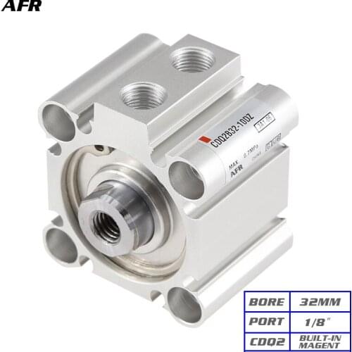 SMC TYPE Compact Cylinder standard double acting Built in magent bore 32mm CDQ2B32-45DZ CDQ2B32-50DZ CDQ2B32-75DZ CDQ2B32-100DZ