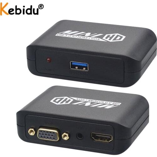 4K 1080P USB 3.0 To HDMI-compatible Converter USB 3.0 To DVI VGA Graphics Video Adapter For Windows 10/8 Macbook Air Pro