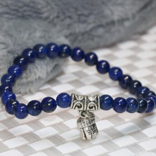 5 style blue natural lapis lazuli stone 6mm 8mm round beads strand bracelet women charms bangle jewelry 7.5inch B1927