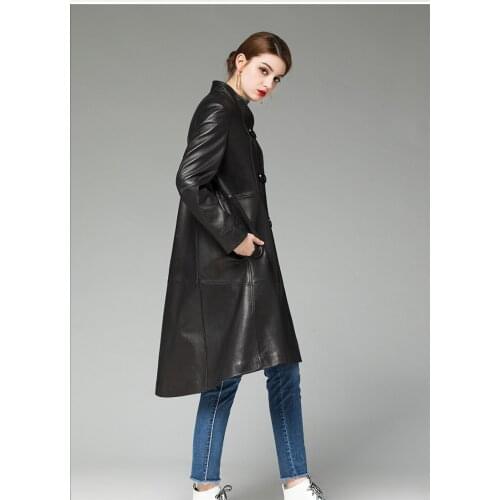 100% Sheepskin Coat Female Genuine Leather 2020 Spring Autumn Jacket Women Long Trench Coats Chaqueta Mujer MY