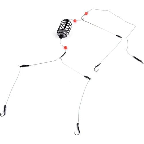 20G 25G 30G Fishing Bait Cage Bait Lure Copper Trap Basket Feeder Holder With Hooks Carp Fishing Tackle Accessories