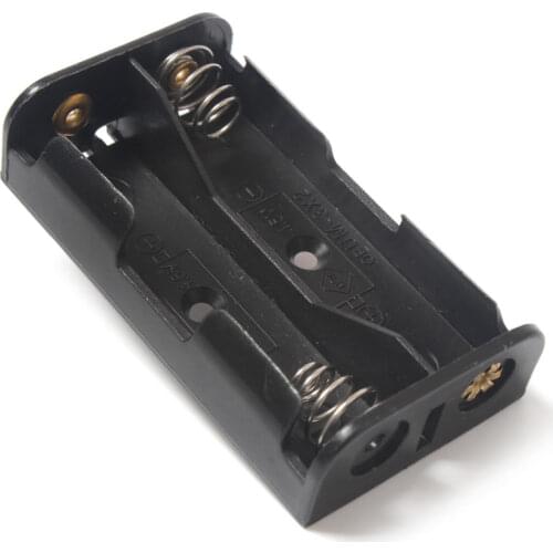 10Pcs 3V Output 2 x AA Spring Clip Battery Holder Black 2Slot Battery Box With Pin For Soldering Connecting