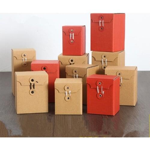 10pcs/lot- 7 sizes Retro paper box tea candy handmade soap gift packaging boxes