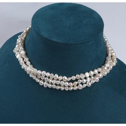 5-6mm Natural Freshwater Baroque Pearl Necklace Fashion Freshwater Pearl Jewelry