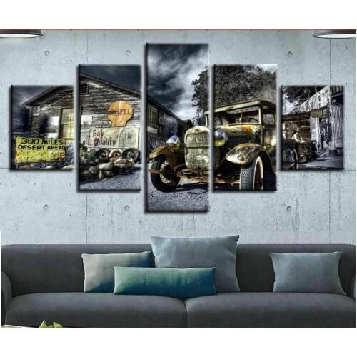 5 Paenl Vintage Car 5d diy diamond painting Elf embroidery full square/round diamond mosaic,crystal diamond Art tractor