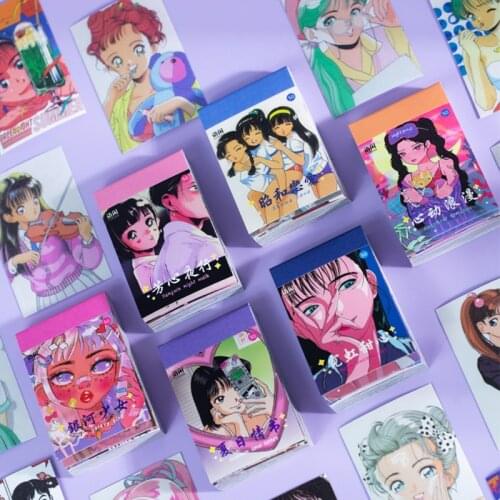 50pcs/lot Cute Cartoon girly Stickers aesthetic korean Stationery INS Sticker Labels DIY Scrapbooking supplies Diary Decorations