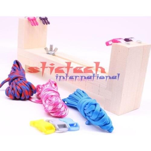 50pcs Solid Wood Paracord Bracelet Maker Knitting Knot Braided Parach Parachute Cord Bracelet DIY Mini Bracelet Weaving Tools