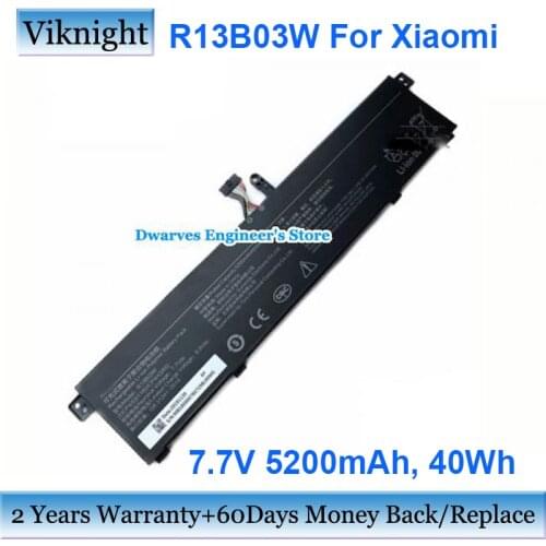 7.7V 5200mAh R13B03W Battery For Xiaomi RedmiBook 13 Li-Polymer Rechargeable Battery Packs 40Wh