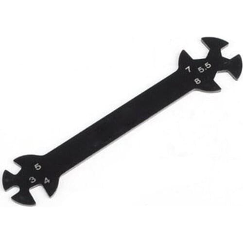 Aluminum Alloy 5 in 1 3mm 4mm 5.5mm 7mm 8mm Nut Wrench Spanner Tools Black
