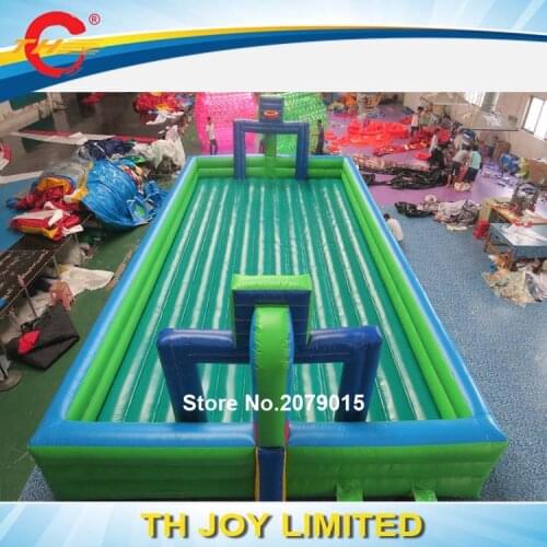 Free ship to sea port!12x6m giant inflatable soccer field,good quality water soap inflatable playgroud for adults and children