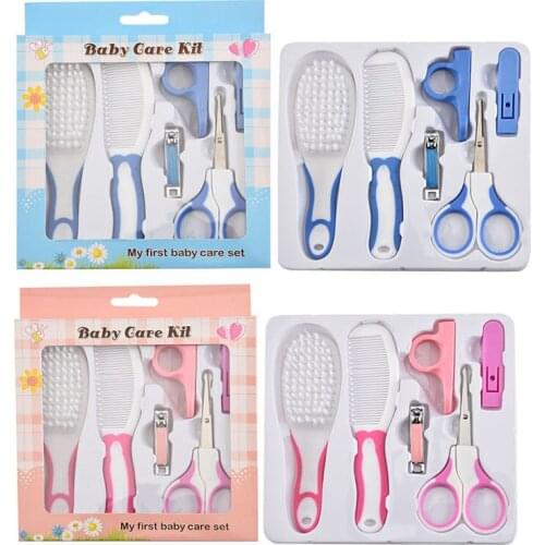 6Pcs/set Baby Manicure Set Safe Scissors Comb Suit For Manicure Nail Tools Hygiene Kit Nail Cutters Newborn Baby Health Care